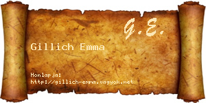 Gillich Emma névjegykártya
